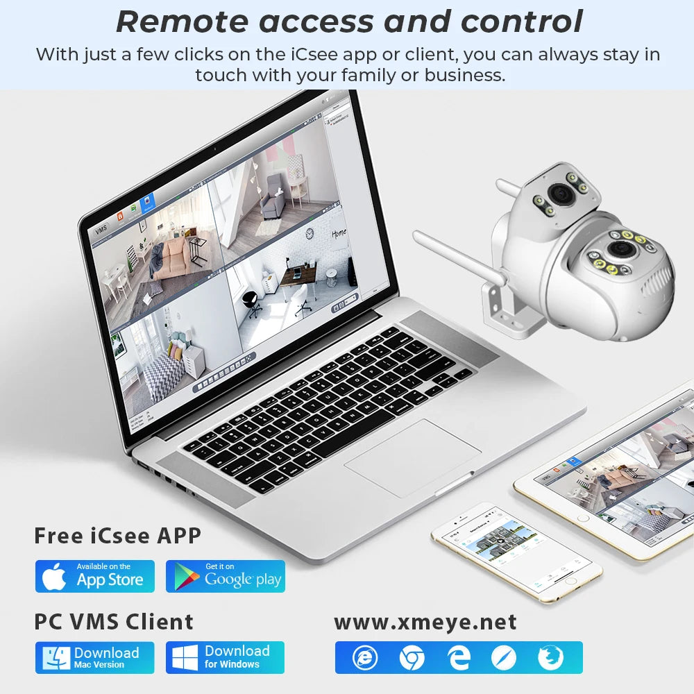 Dual Lens 4X Digital Zoom PTZ IP Cameras - Alia's Home Things  