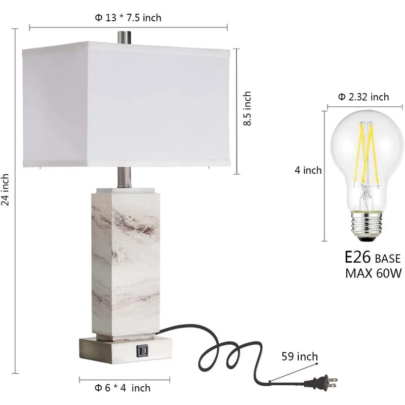 Rustic Resin Bedside Table Lamp - Alia's Home Things  