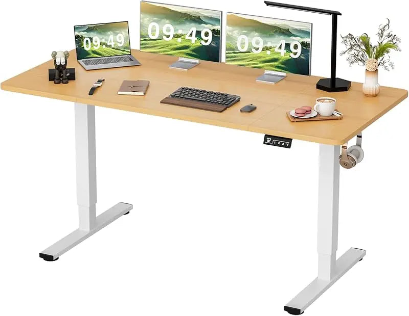 Furmax Electric Sit Stand-Up Home Office Computer Desk - Alia's Home Things  