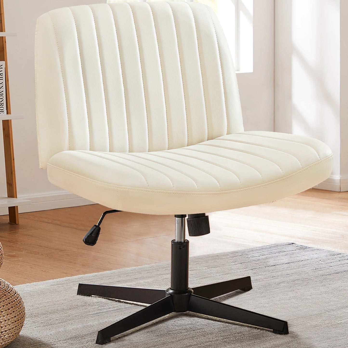 Armless Wide Desk Chair with Dual-Purpose Base - Alia's Home Things  