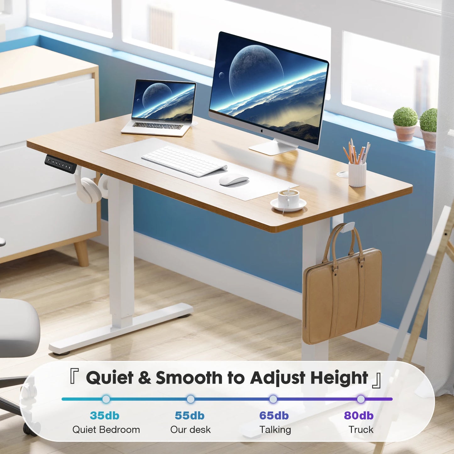 JHK Electric Adjustable 40x24 Inch Stand-Up Sit-Stand Workstation - Alia's Home Things  
