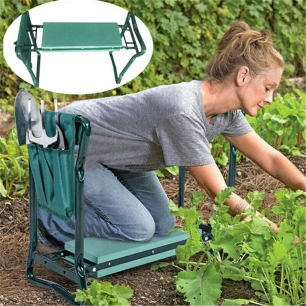 Padded Kneeling Stool Indoor Outdoor 150-KG Load Portable Folding - Alia's Home Things  