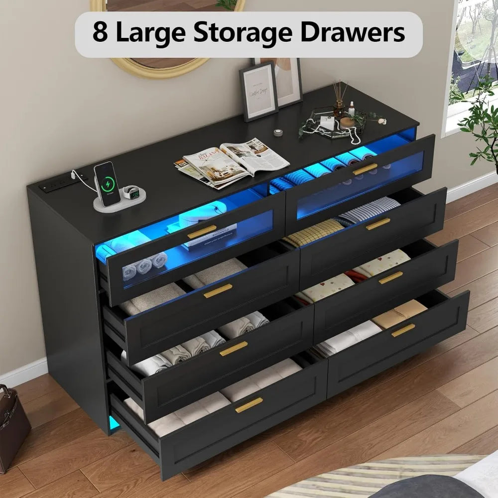 8 Drawers Dresser with Charging Station - Alia's Home Things  