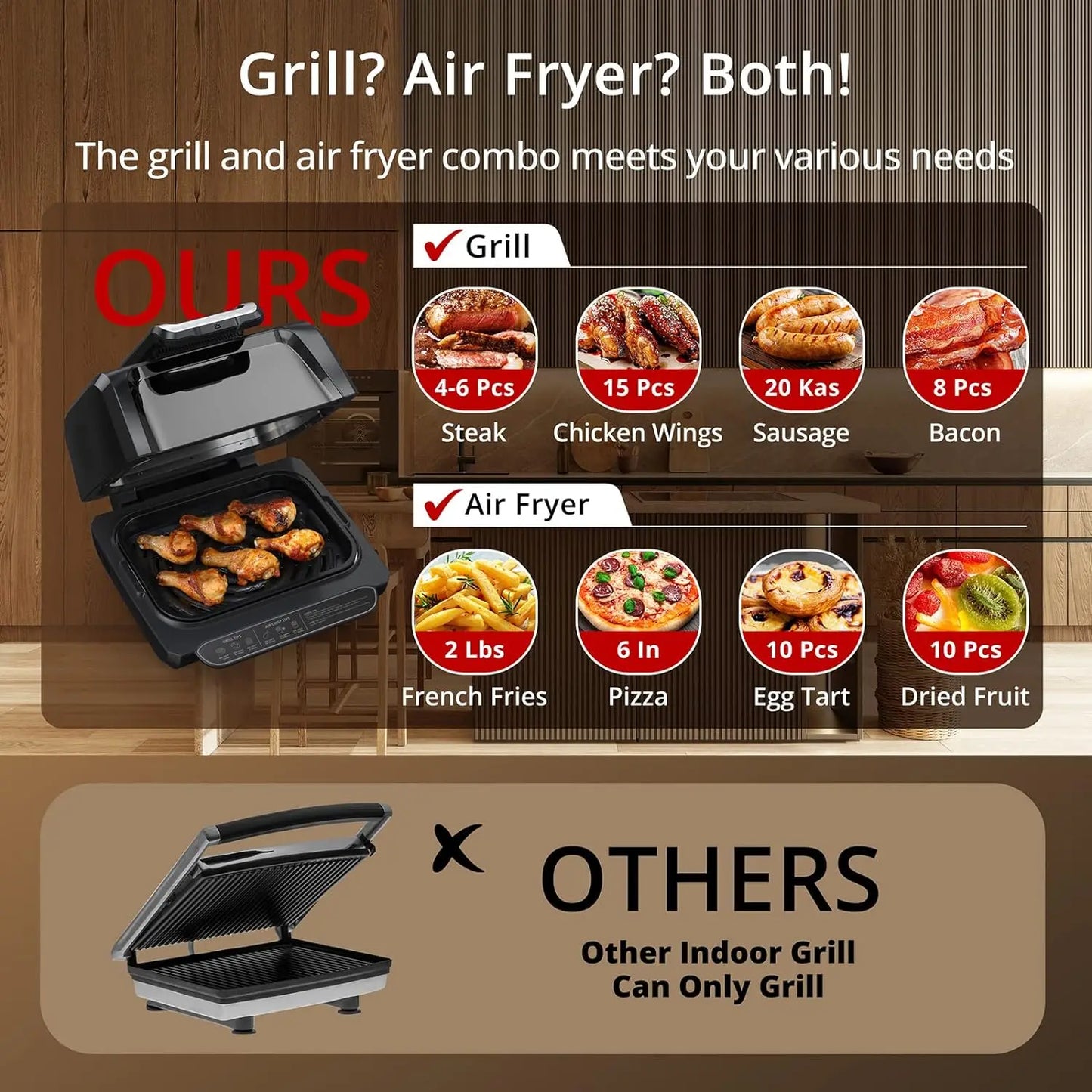 Indoor Grill Air Fryer/Griddle Combo With See Through Window - Alia's Home Things  