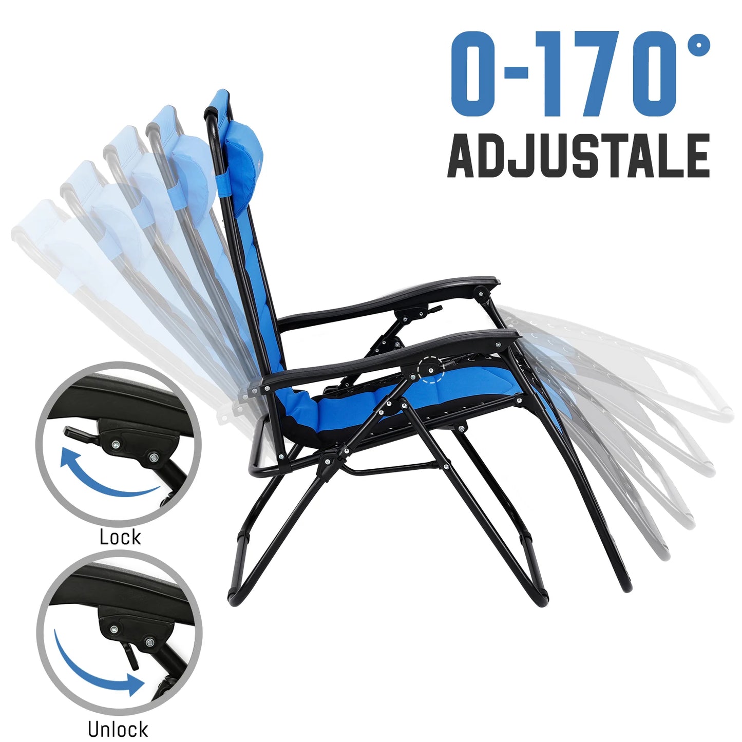 Lounge Chair Folding Waterproof Outdoor Chair - Alia's Home Things  