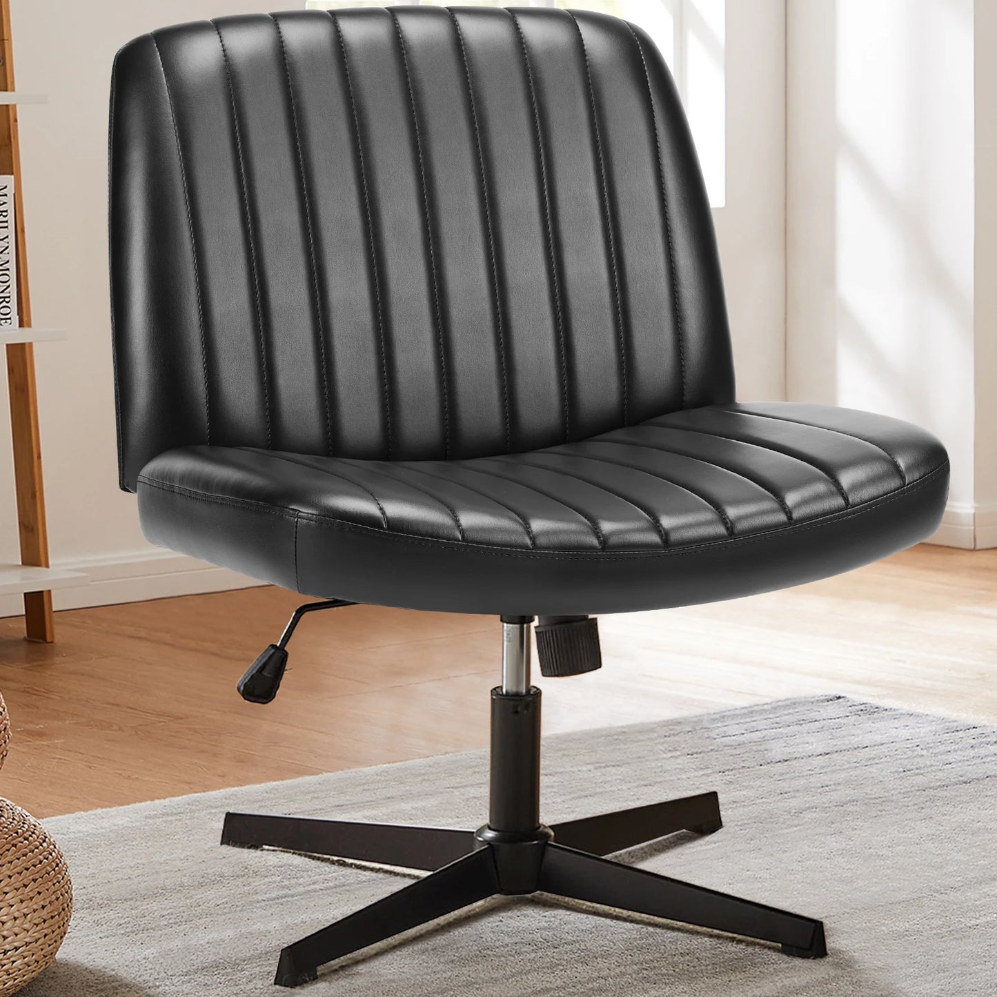 Armless Wide Desk Chair with Dual-Purpose Base - Alia's Home Things  