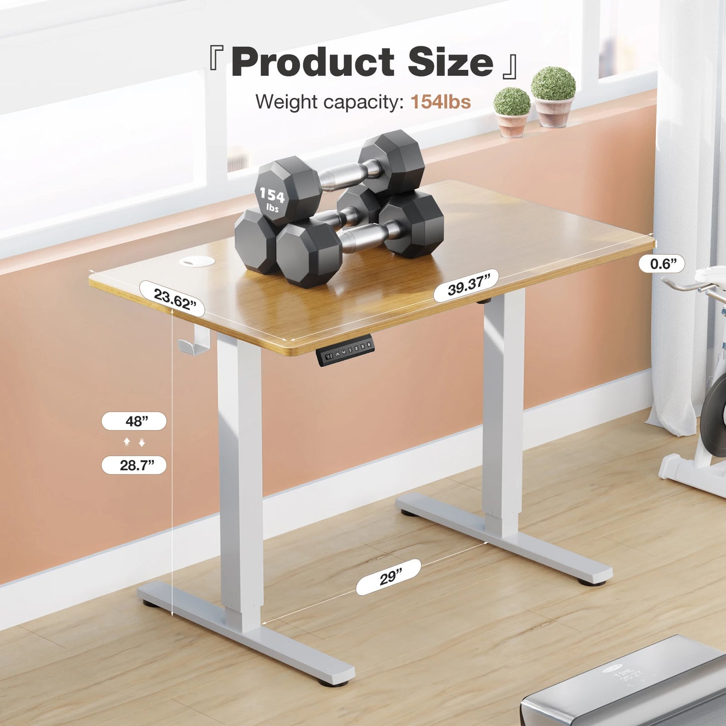JHK Electric Adjustable 40x24 Inch Stand-Up Sit-Stand Workstation - Alia's Home Things  
