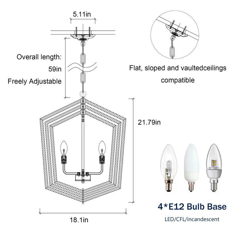 Modern Metal Industrial  Chandeliers Home Decor - Alia's Home Things  