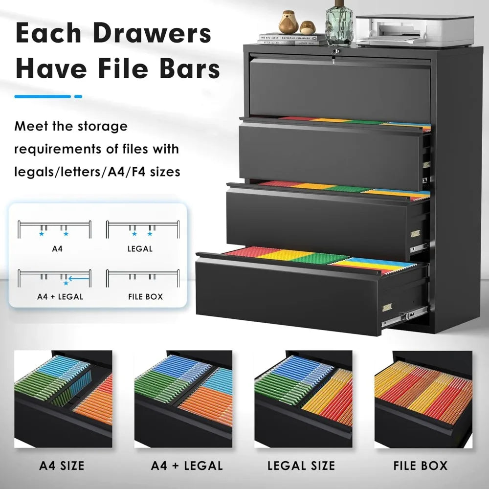 Lateral File Cabinet with Lock for Home Office - Alia's Home Things  