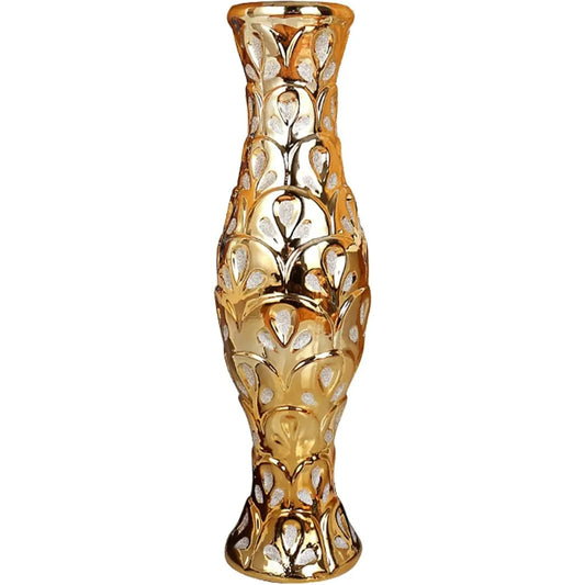 24-inch high gold ceramic floor vase - Alia's Home Things  