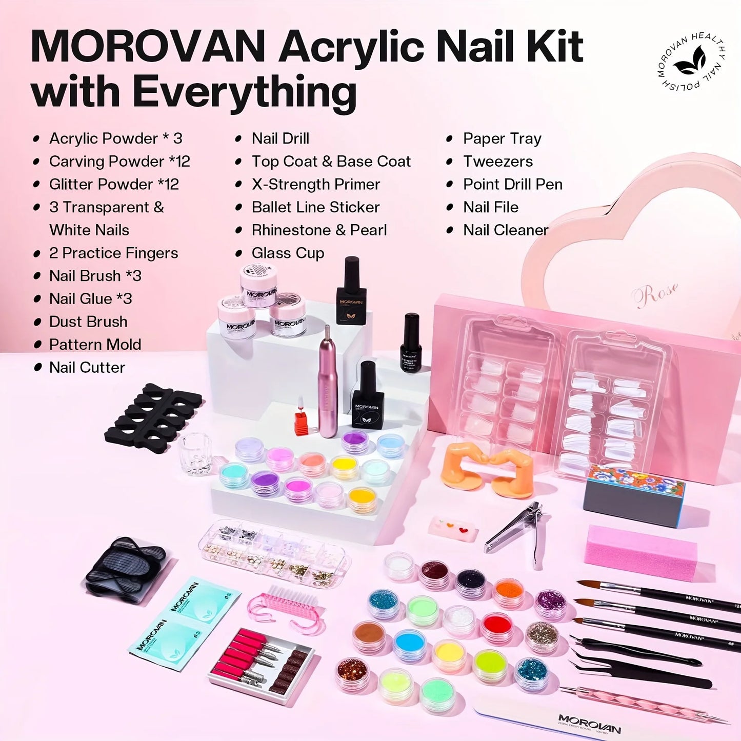 Morovan Professional Beginner Acrylic Nail Starter Kit - Alia's Home Things  