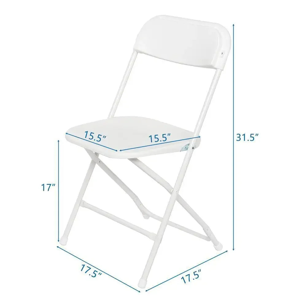 Plastic Folding Chairs Stackable - White/Black - Alia's Home Things  