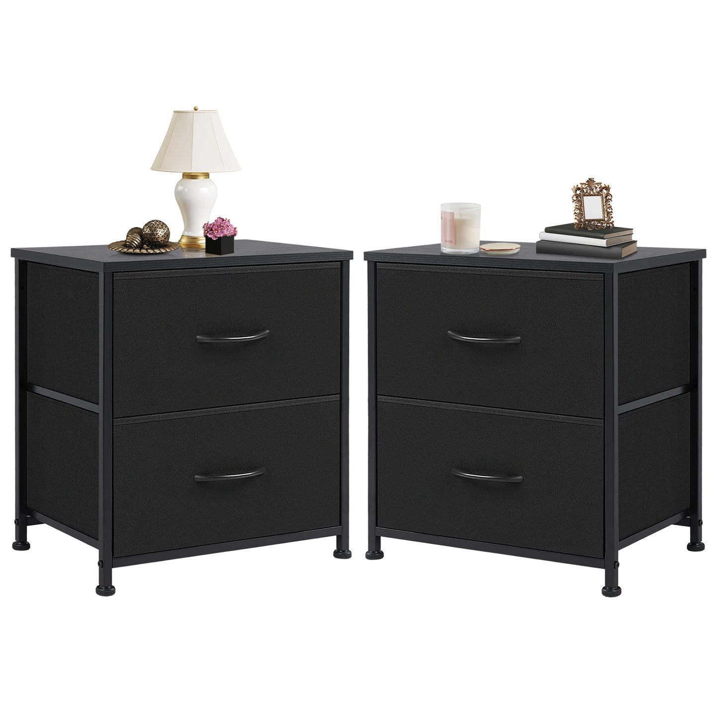 Nightstand With 2 Fabric Drawers - Alia's Home Things  