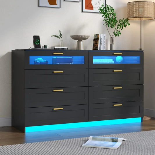 8 Drawers Dresser with Charging Station - Alia's Home Things  