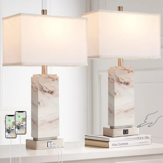 Rustic Resin Bedside Table Lamp - Alia's Home Things  