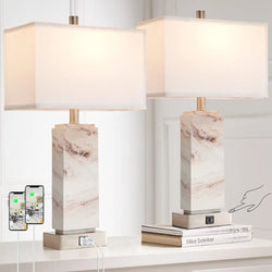 Rustic Resin Bedside Table Lamp - Alia's Home Things  