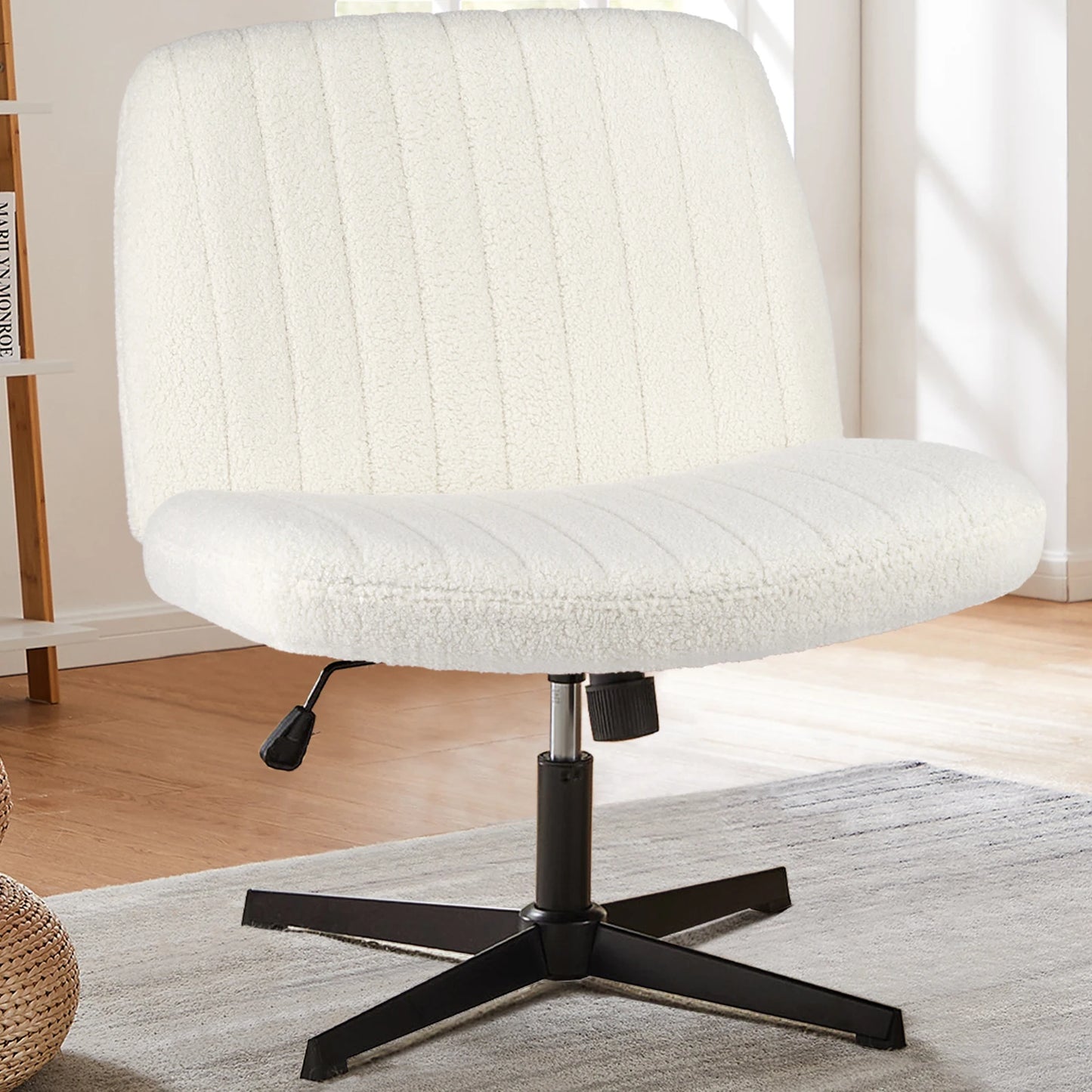 Armless Wide Desk Chair with Dual-Purpose Base - Alia's Home Things  