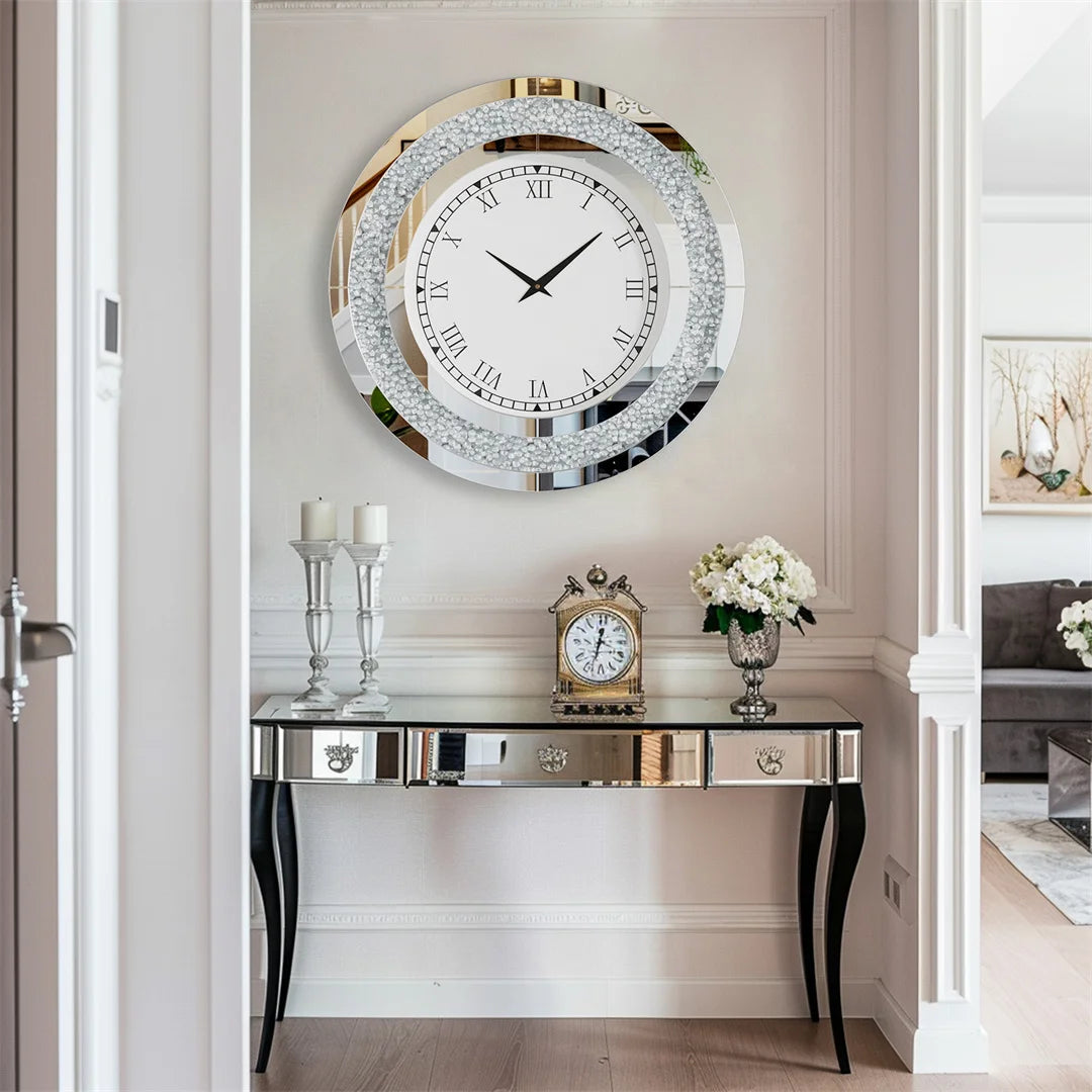 LUVODI Sparkle Bling Round Diamond Wall Clock - Alia's Home Things  