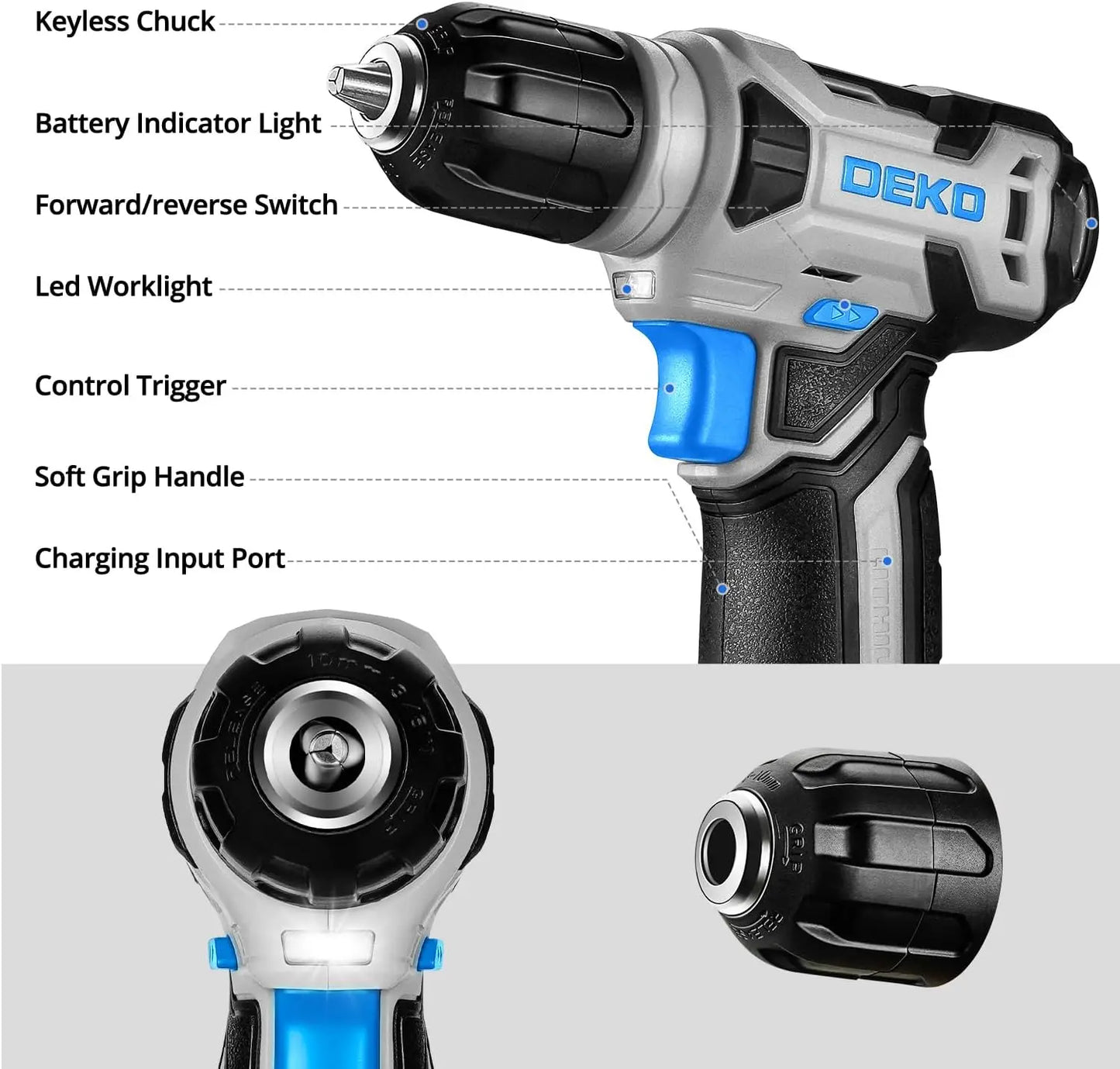 DEKO Drill Set w/Cordless Drill - Alia's Home Things  