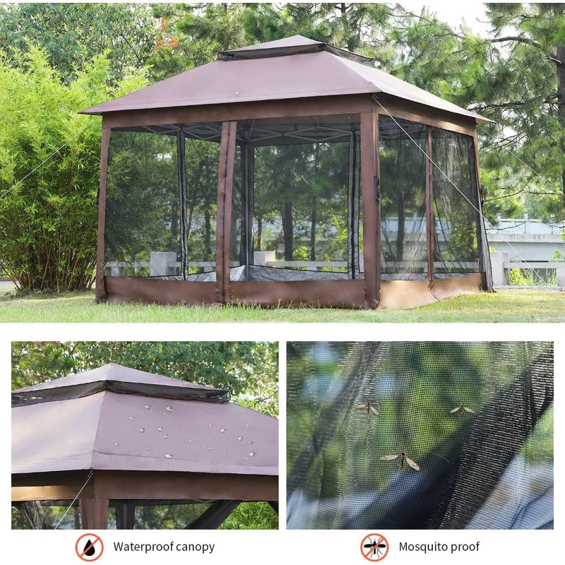 10'x10' Canopy Gazebo with Mosquito Netting - Alia's Home Things  