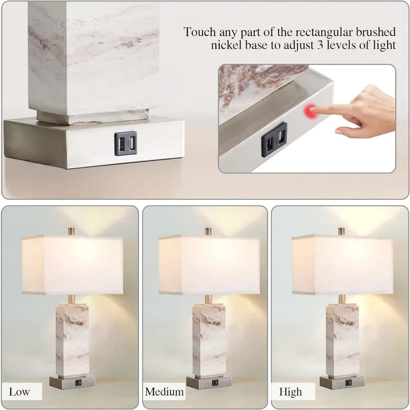 Rustic Resin Bedside Table Lamp - Alia's Home Things  