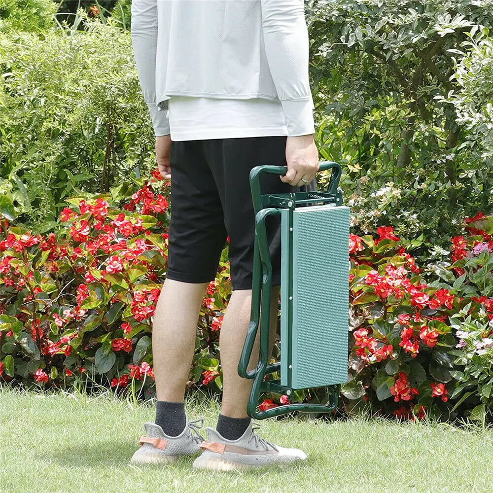 Padded Kneeling Stool Indoor Outdoor 150-KG Load Portable Folding - Alia's Home Things  