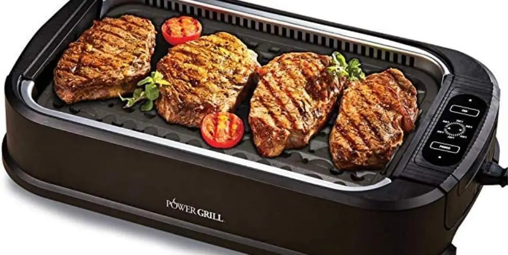 Smokeless Indoor Electric Grill With Tempered Lid - Alia's Home Things  