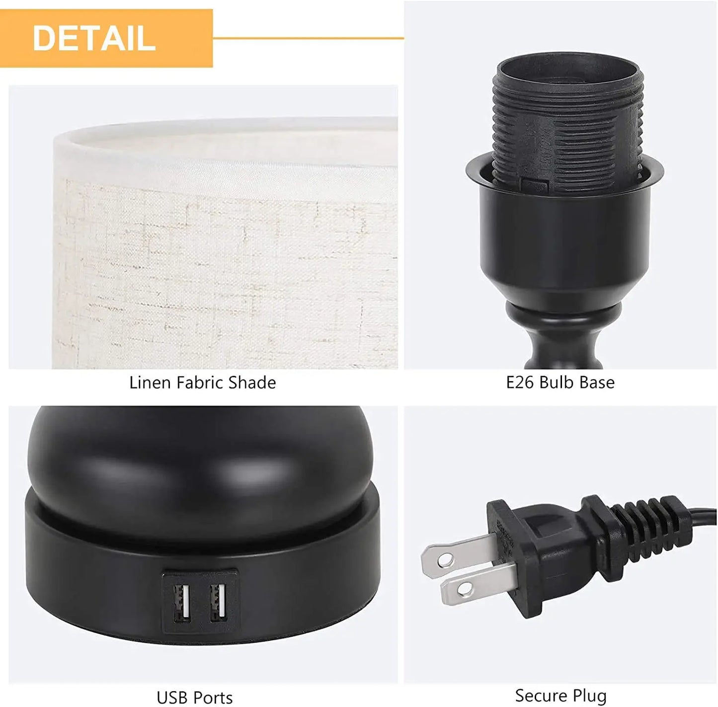 Bedside Lamp Set of 2 with Touch Control - Alia's Home Things  