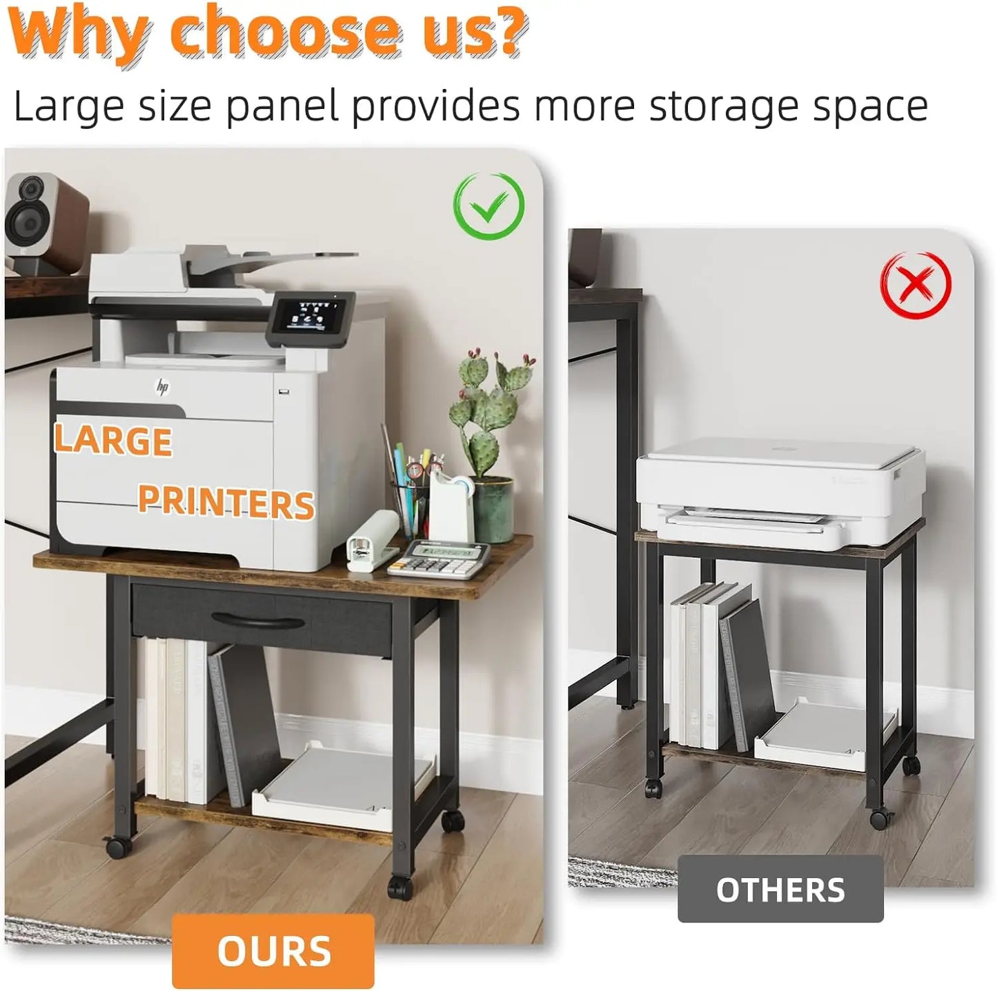 2-Tier Under Desk Printer Table - Alia's Home Things  