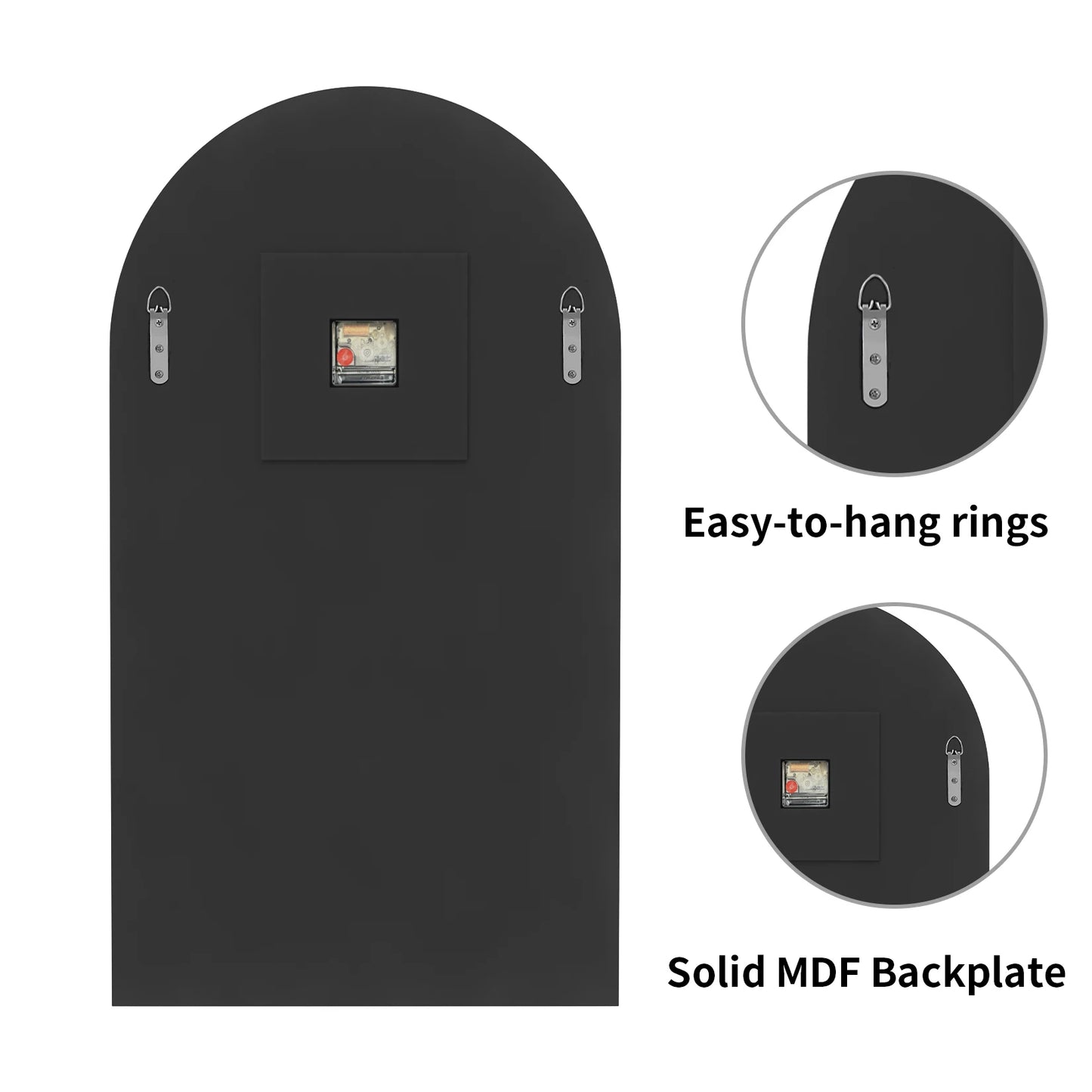 Arched Brown Tinted Glass Wall Mounted Clock - Alia's Home Things  