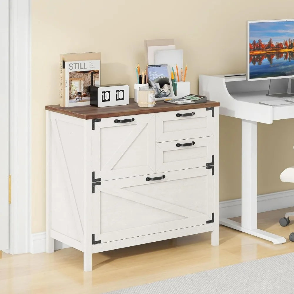 Lateral File Cabinet with 4 Drawers Farmhouse - Alia's Home Things  