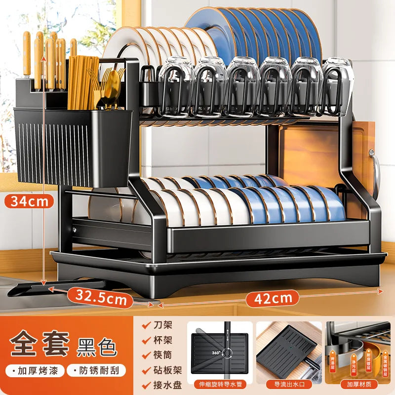 2 Tier Kitchen Dish Bowl Drainer - Alia's Home Things  