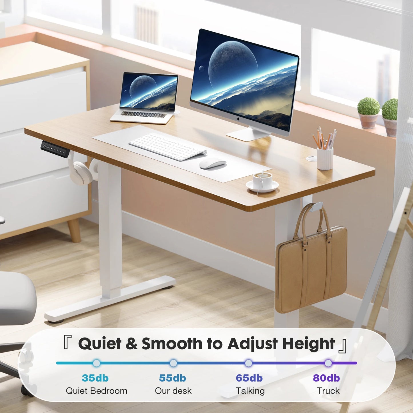 JHK Electric Adjustable 40x24 Inch Stand-Up Sit-Stand Workstation - Alia's Home Things  