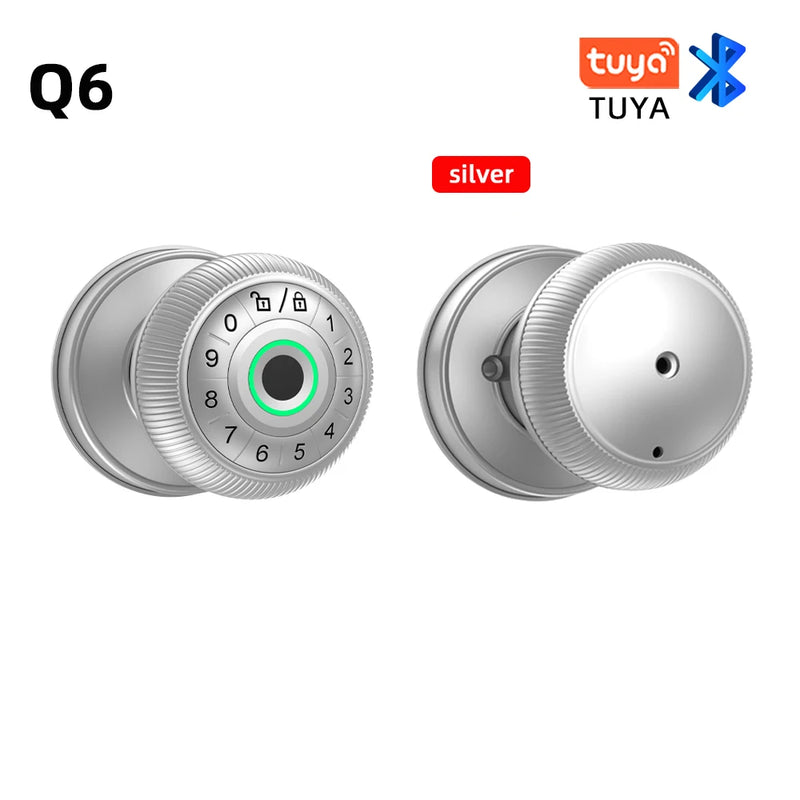 Fingerprint Door Lock Round Knob - Alia's Home Things  