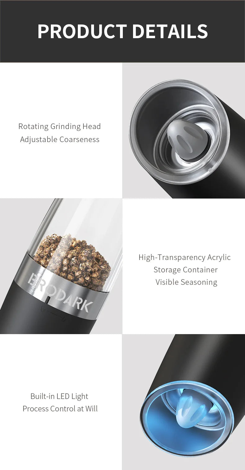 Electric Salt And Pepper Grinder Set - Alia's Home Things  