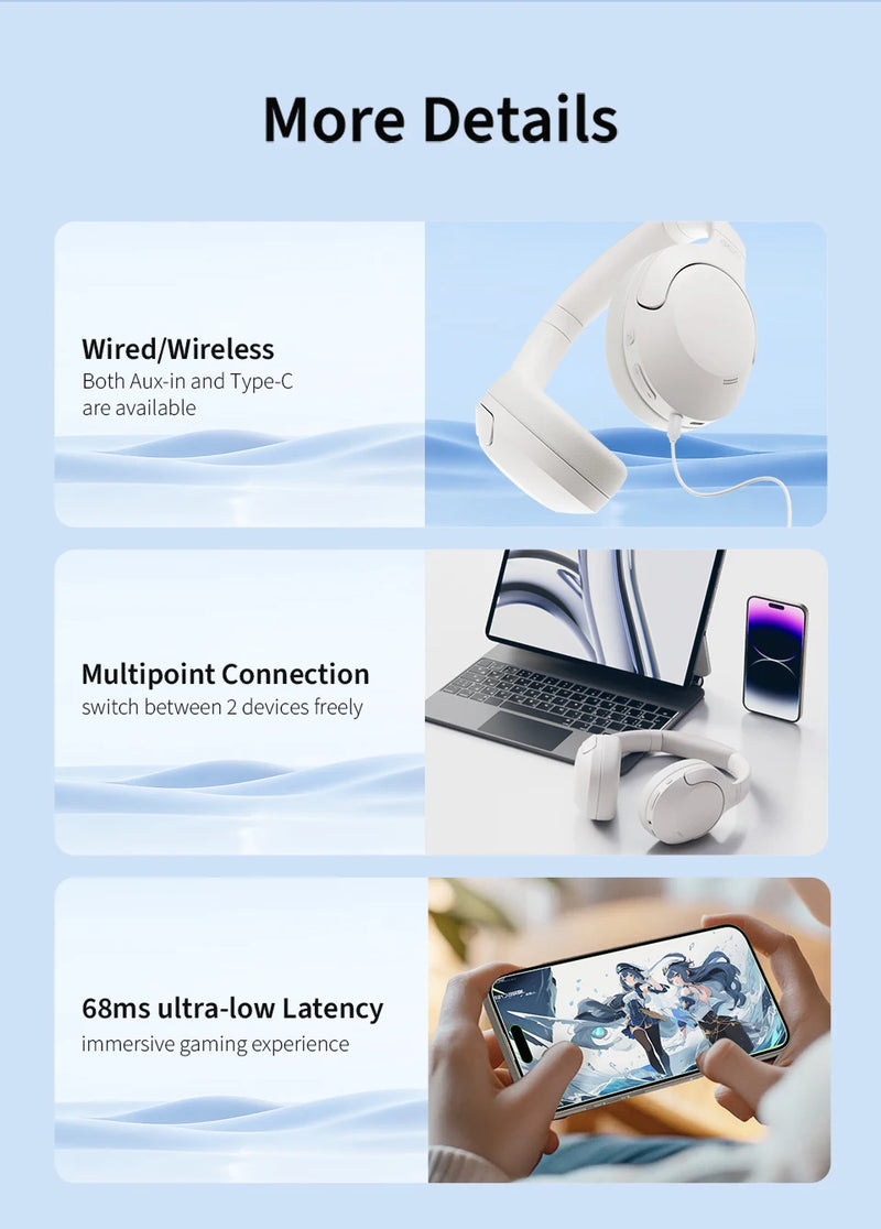QCY H3 Lite ANC Wireless Headphones - Alia's Home Things  