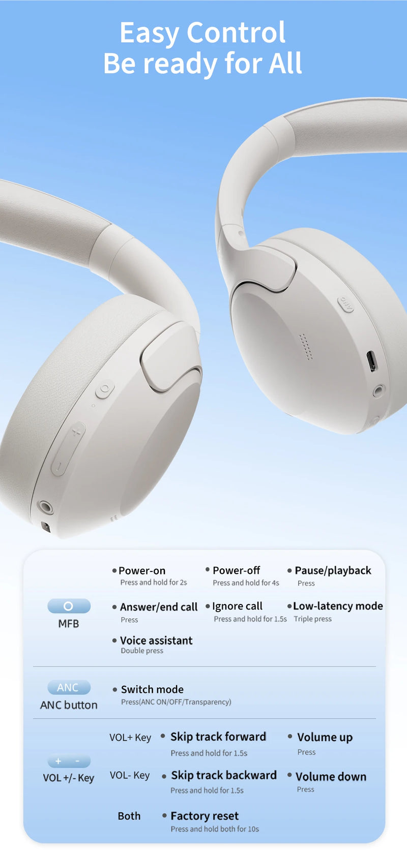 QCY H3 Lite ANC Wireless Headphones - Alia's Home Things  