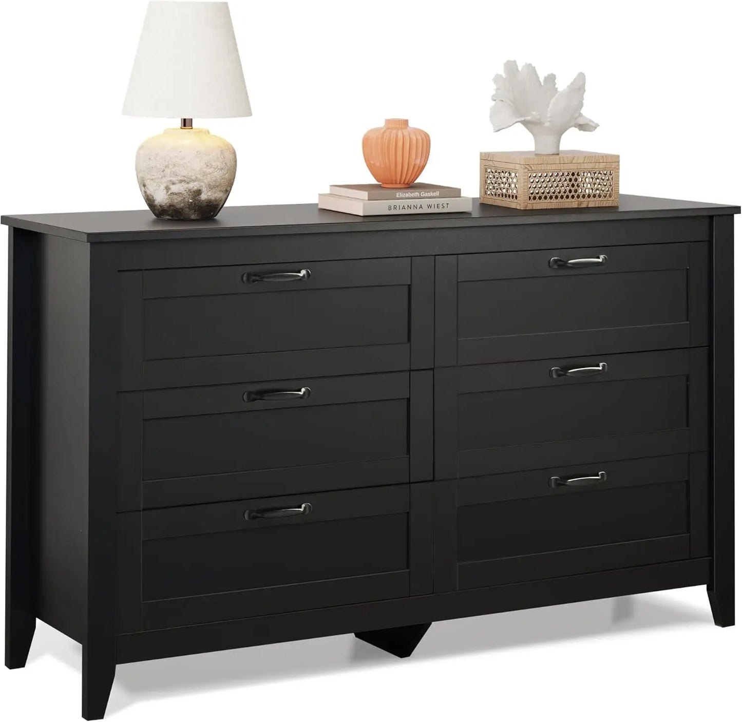 6 Drawer Dresser, Retro with Metal Handle - Alia's Home Things  