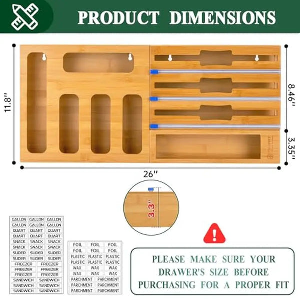 Kitchen Wrap Dispenser Storage Bag Organizer Wall Mounted - Alia's Home Things  