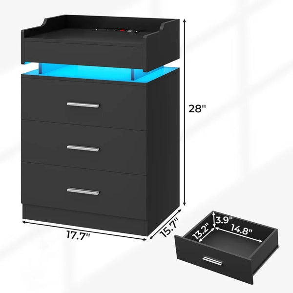 LED Nightstand Set of 2, Charging Station - Alia's Home Things  