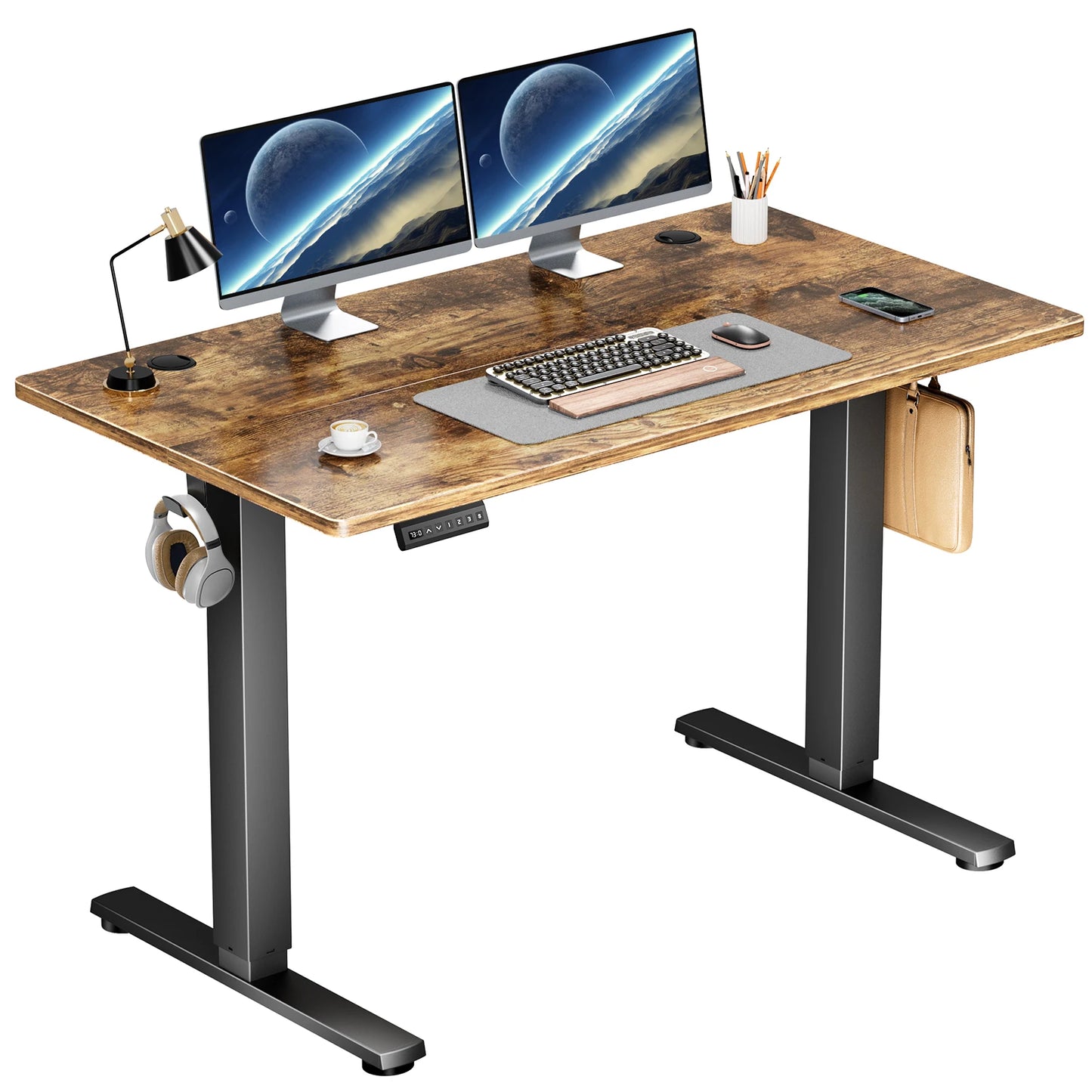 JHK Electric Adjustable 40x24 Inch Stand-Up Sit-Stand Workstation - Alia's Home Things  