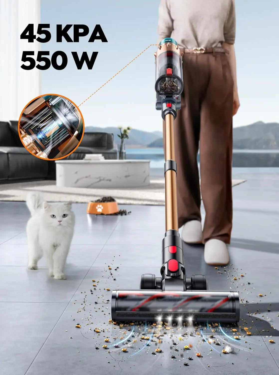 Cordless Vacuum Cleaner, 550W 45KPA 60 Mins Runtime - Alia's Home Things  