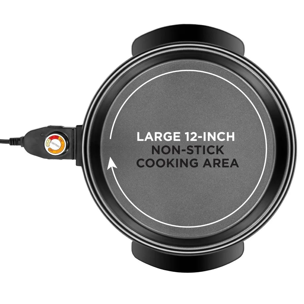Electric Skillet 12 Inch Frying Pan with Non-Stick Coating - Alia's Home Things  