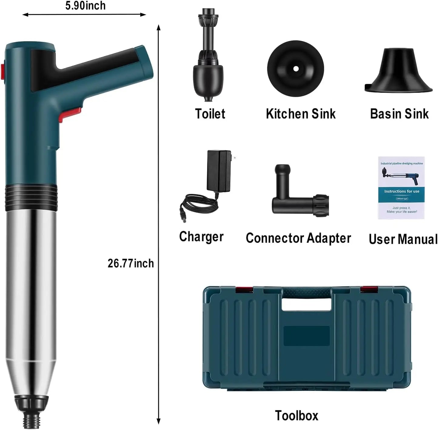 Toilet Plunger Drain Clog Remover Tools - Alia's Home Things  