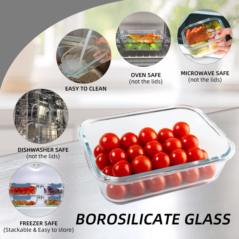 16-Piece Glass Food Storage Containers Set - Alia's Home Things  