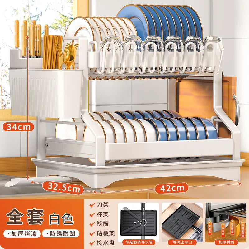 2 Tier Kitchen Dish Bowl Drainer - Alia's Home Things  