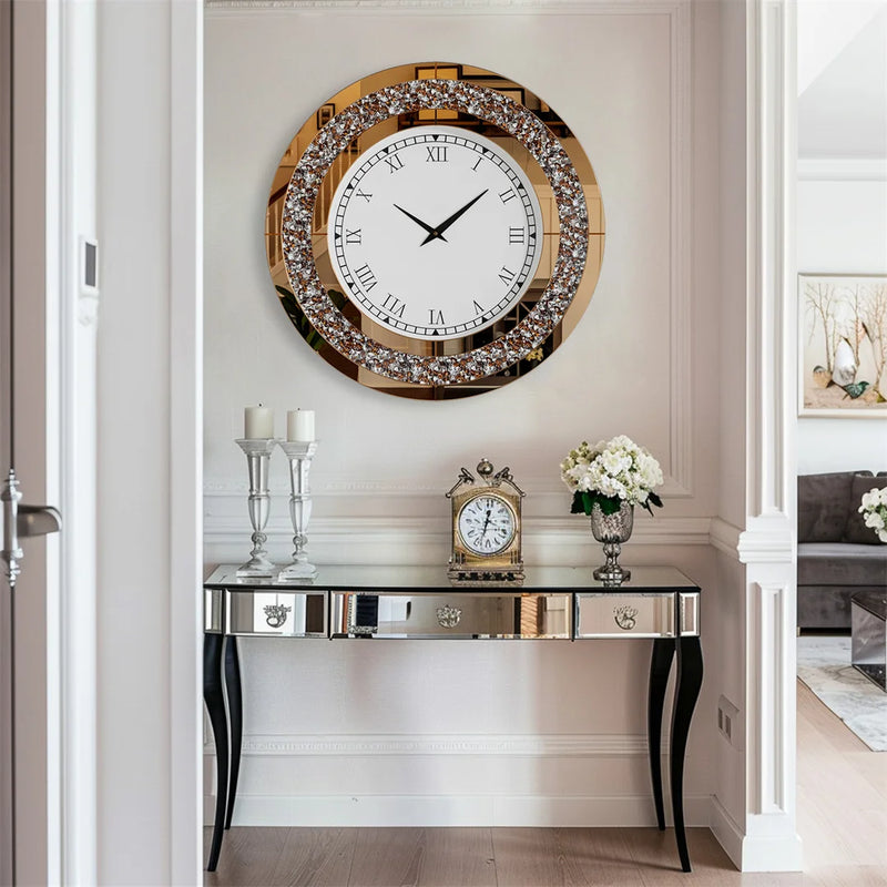 LUVODI Sparkle Bling Round Diamond Wall Clock - Alia's Home Things  