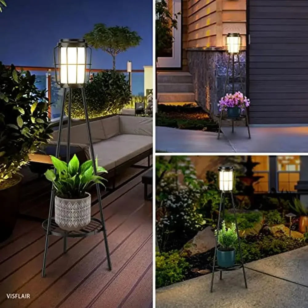 Pack of 2 Solar Floor Lamps with Plant Stand - Alia's Home Things  