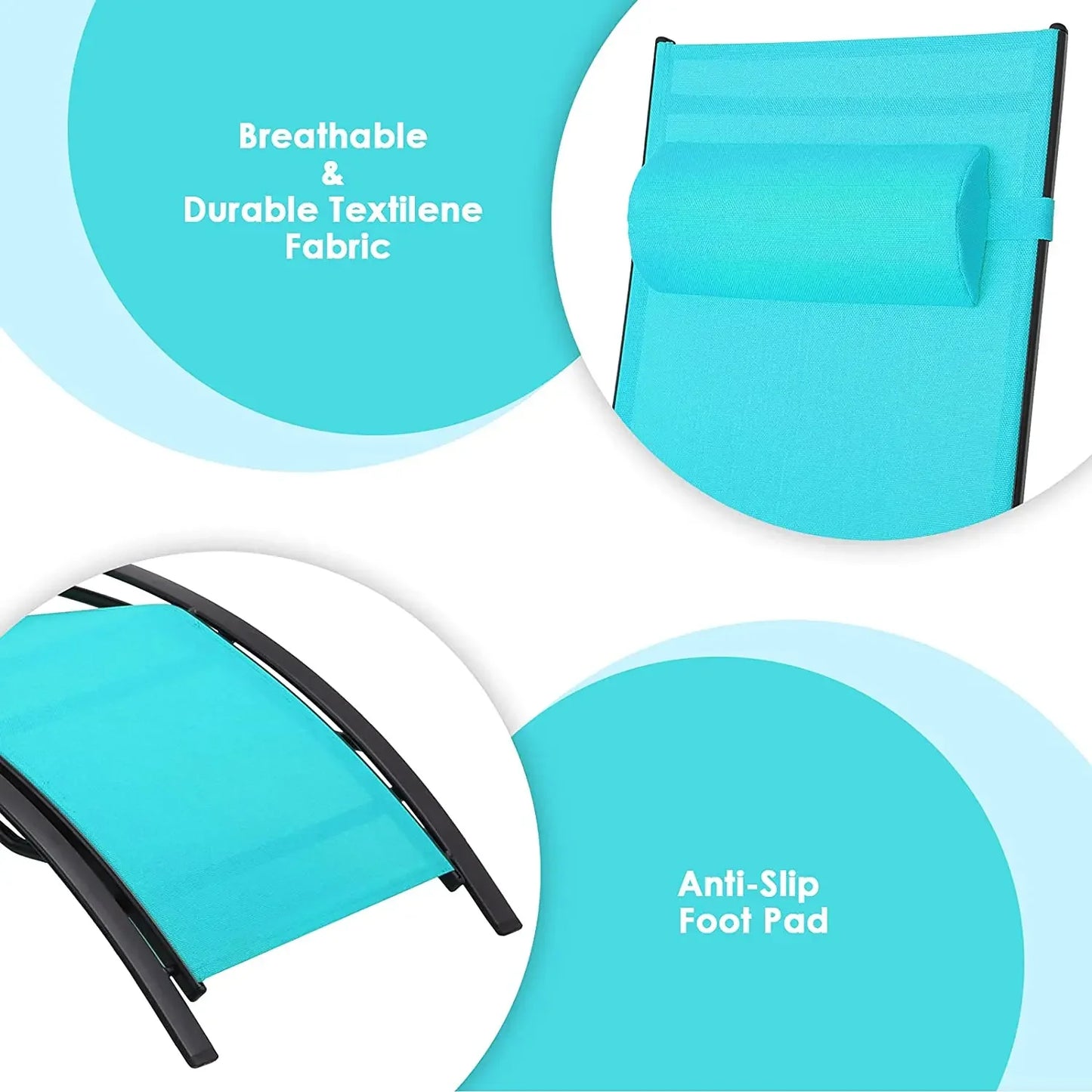 3PCS Pool Chairs W/Side Tables - Alia's Home Things  