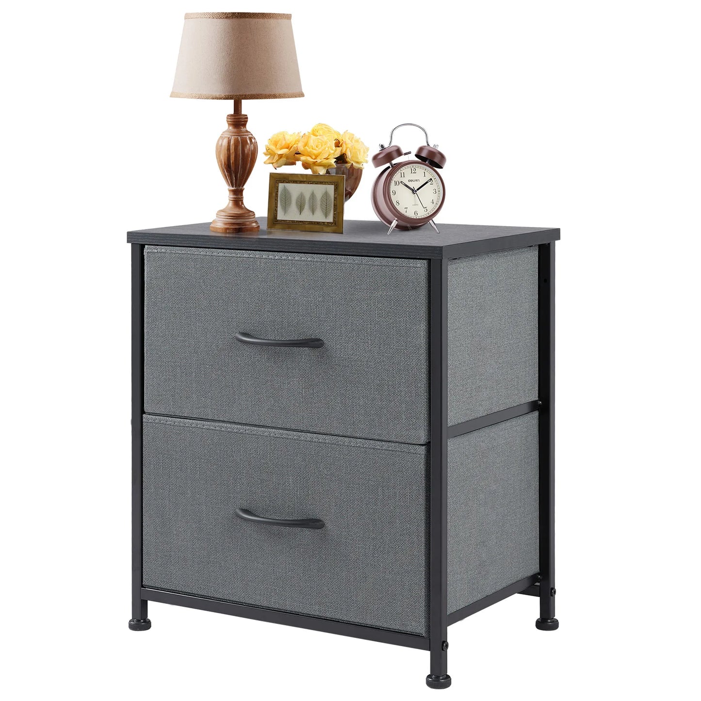 Nightstand With 2 Fabric Drawers - Alia's Home Things  